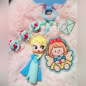 Buy 3 get 1 free💙💜💖Frozen Princess and Angel Keychain Set